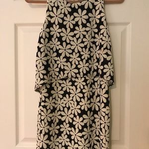 Spring black and white floral dress